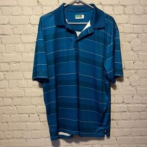 𝅺BEN Hogan Performance Golf Polo Size XL Blue Black Striped